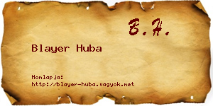 Blayer Huba névjegykártya